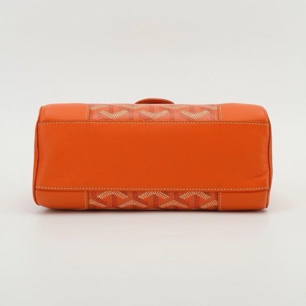 Goyard Orange Goyardine Coated Canvas and Leather Mini Saigon Top Handle Bag (LB) - Image 3