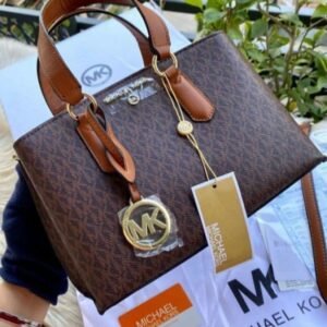 Michael Kors Emma Medium Satchel BAG With Box & Dust Bag & Sling Belt