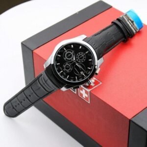 TISSOT 1853 PRIMIUM QUALITY BLACK-SILVER LEATHER WATCH'