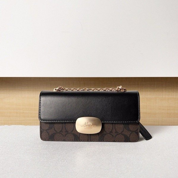 Coach Eliza Premium Crossbody Sling Bag With OG Magnetic Gift Box & Dust Bag (Black Brown - 915) - Image 4