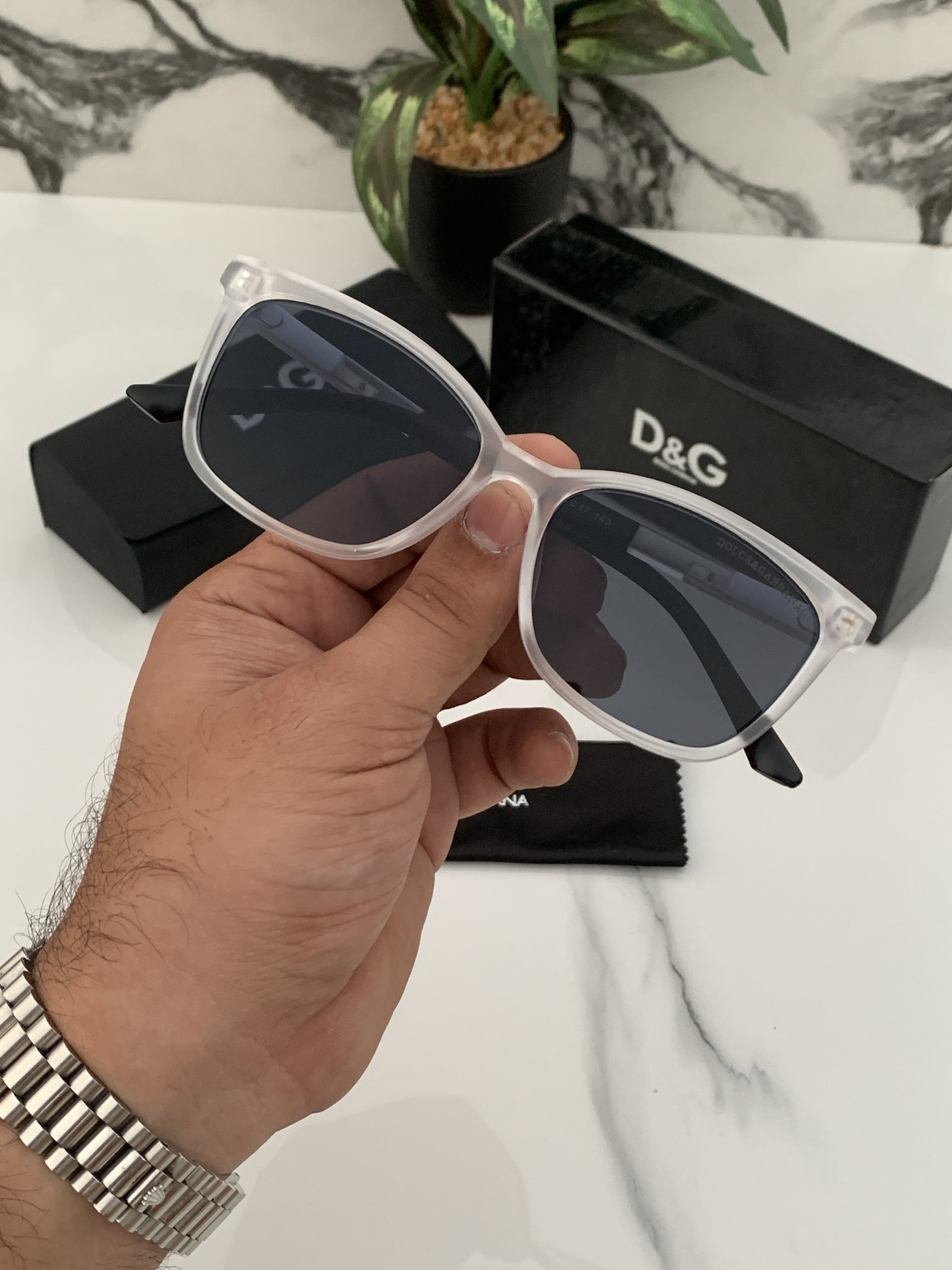 Branded Sunglasses DG 3361 white black - Image 5