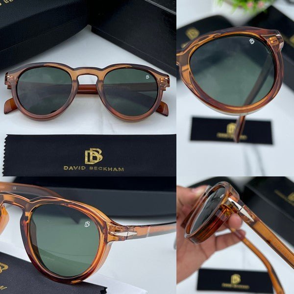 Branded Db Round Brown Green Sunglasses - Image 5