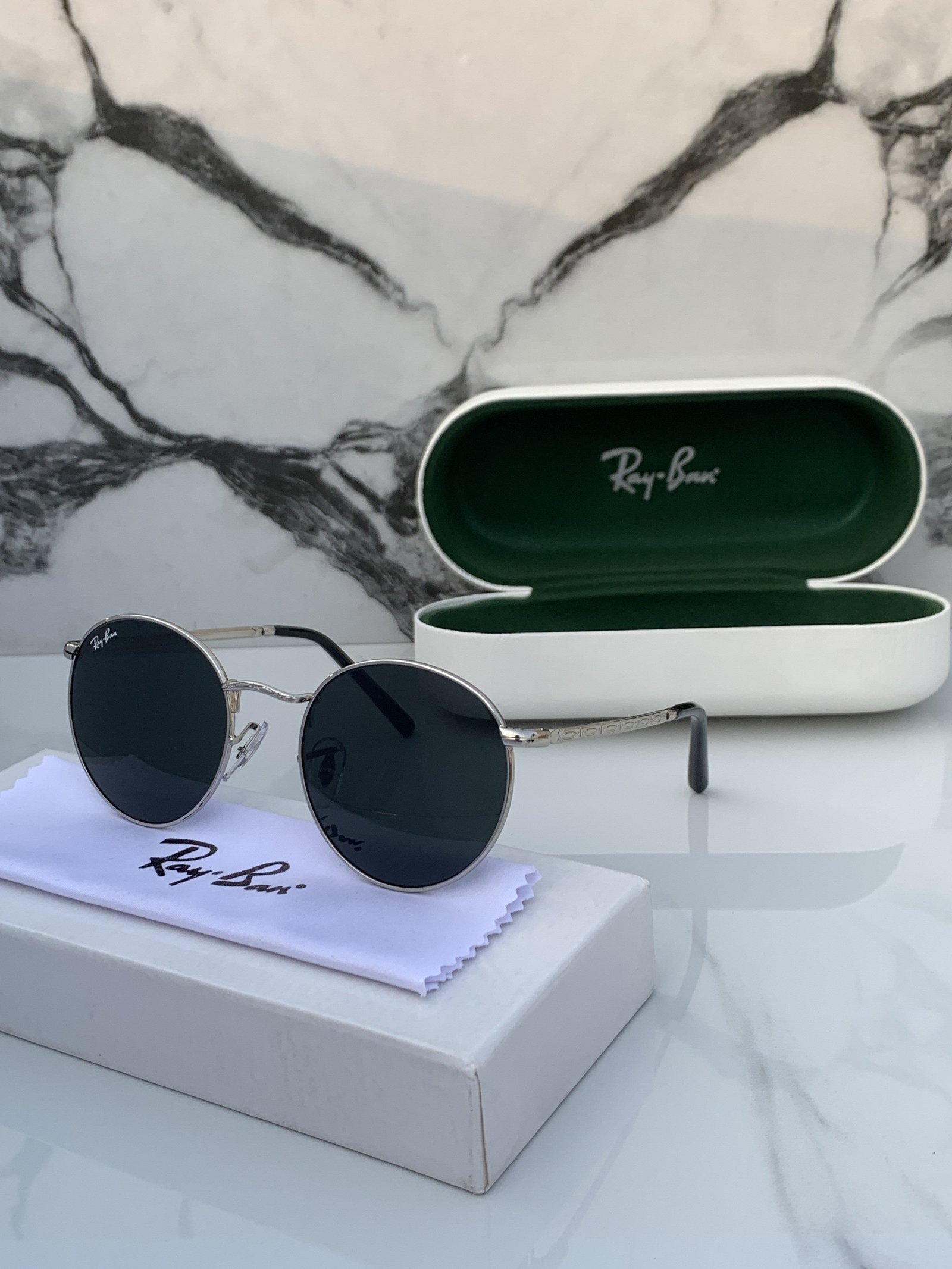 Branded Sunglasses RB 3637 silver black