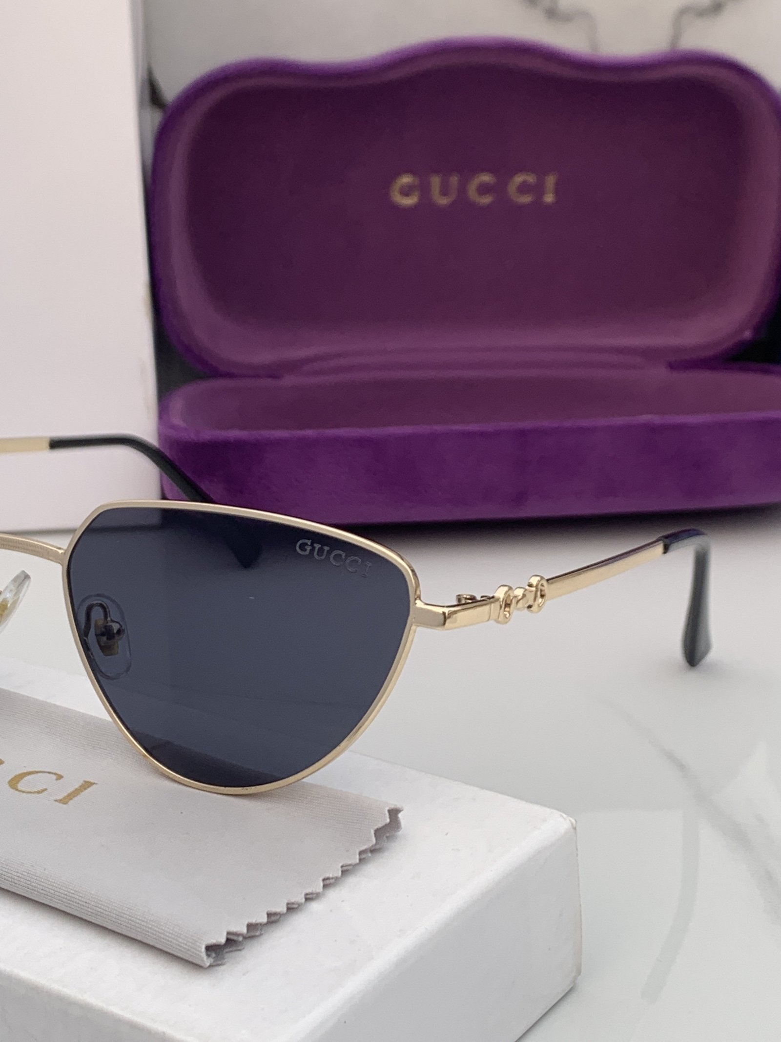 Branded Sunglasses Cateye_goldblack - Image 3