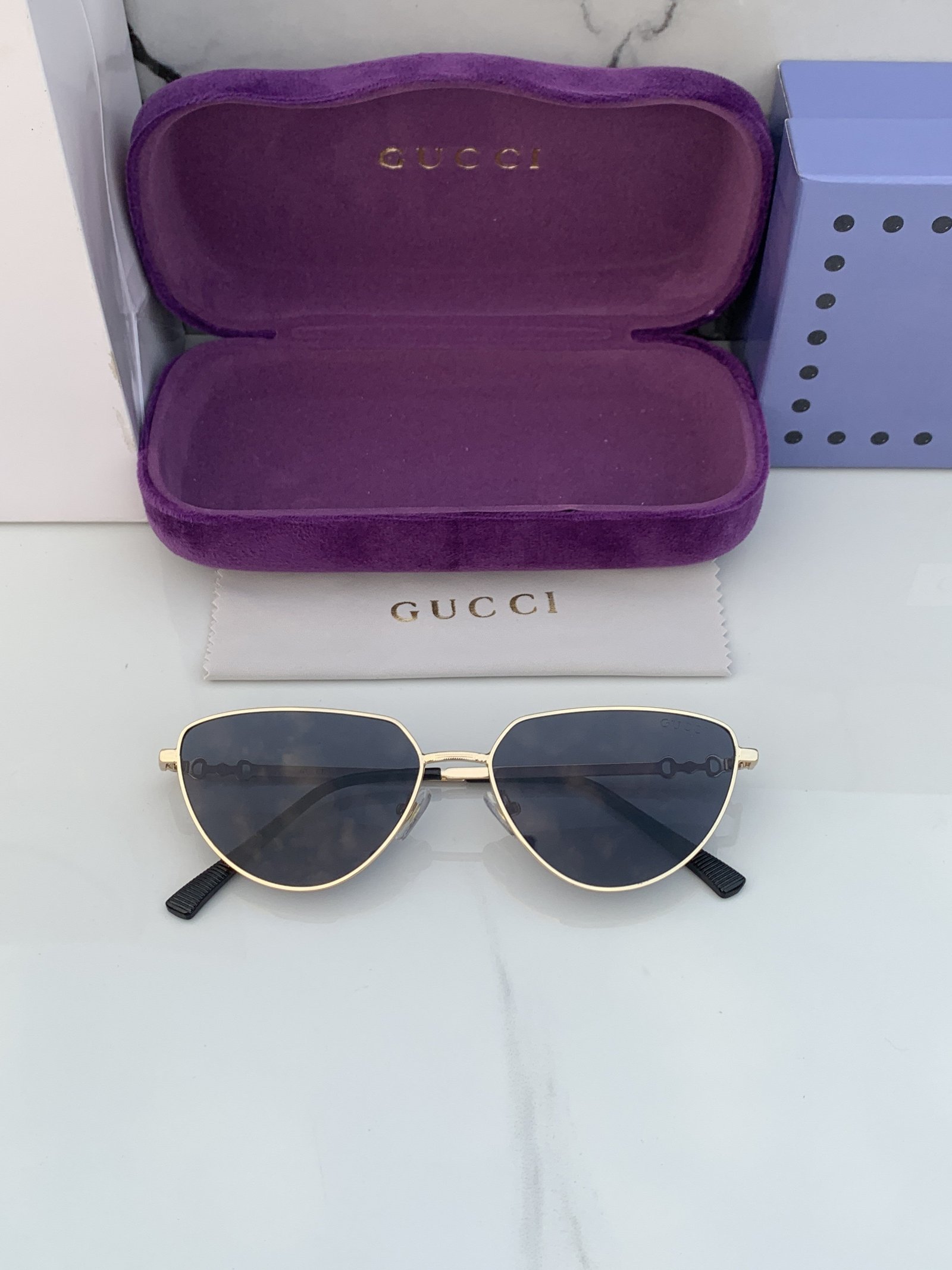 Branded Sunglasses Cateye_goldblack - Image 2