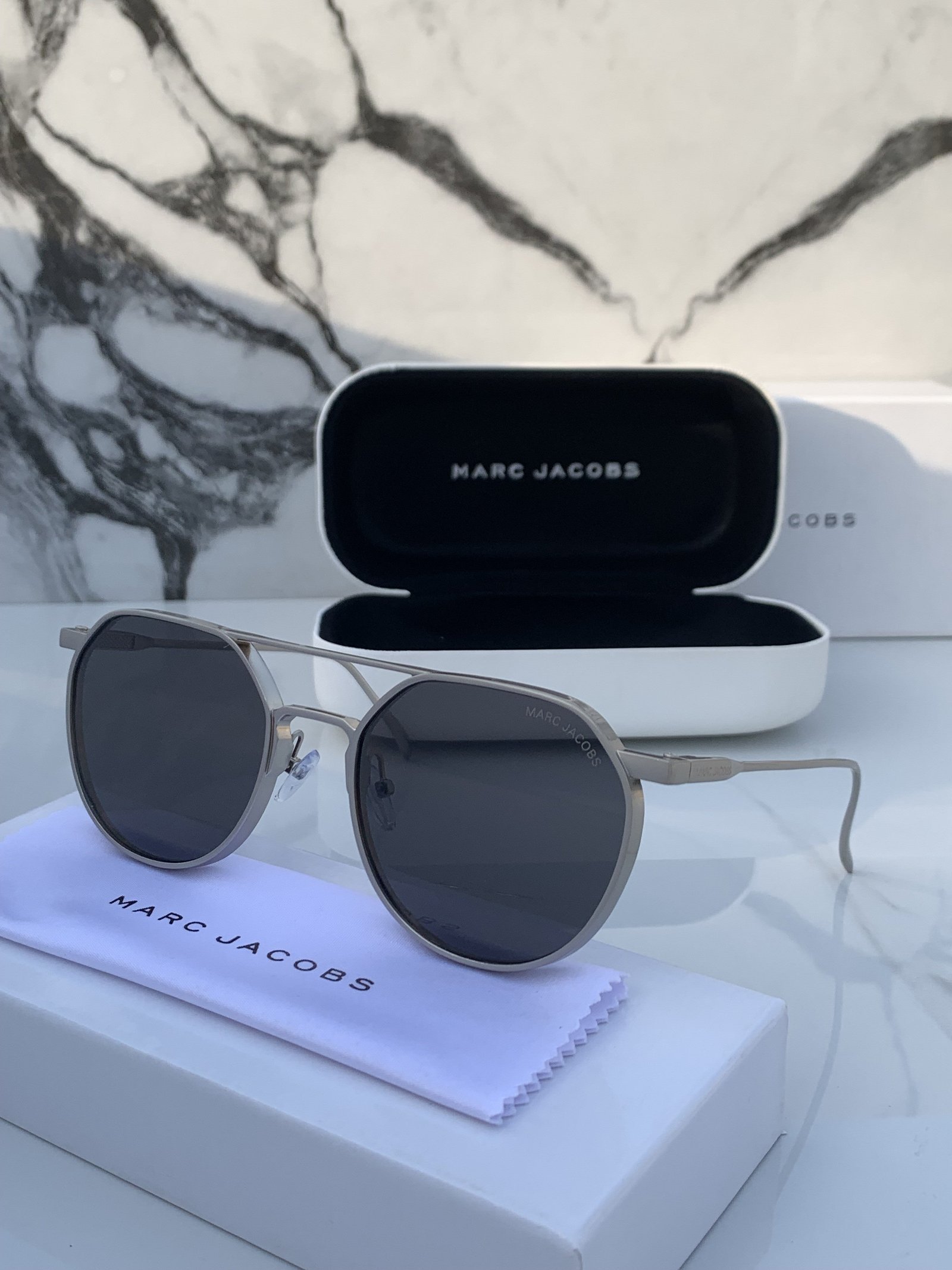 Branded MJ Silver Grey Sunglasses - Image 2