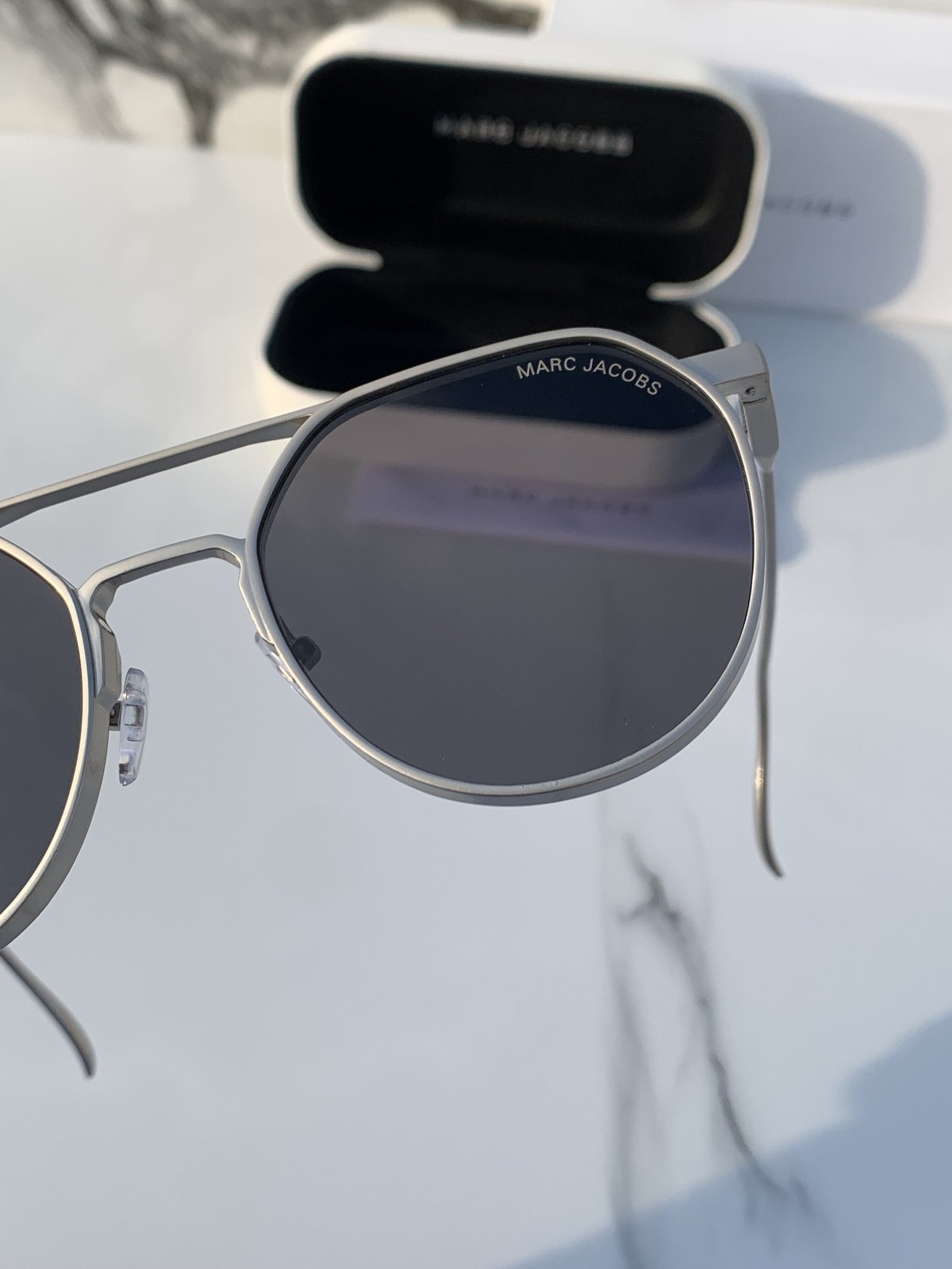 Branded MJ Silver Grey Sunglasses - Image 4