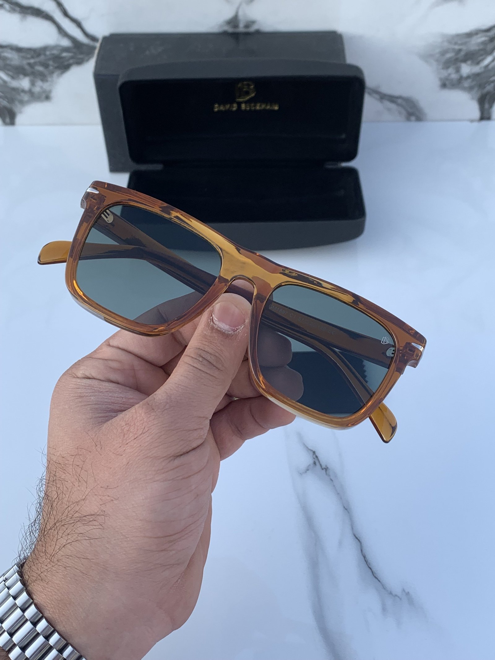 Branded DB Brown Sunglasses Grey - Image 2