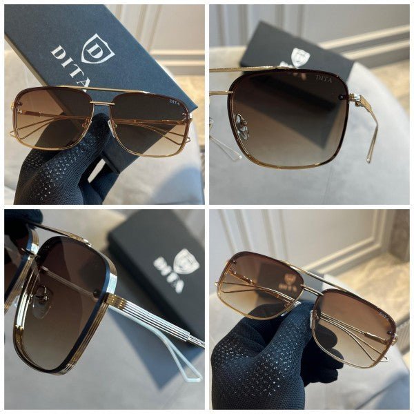 Branded Dta Gold Brown Sunglasses EW - Image 2