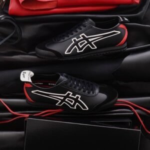 Branded Gvnchy Tiger Mexico 66 Black Red Sneakers For Men's