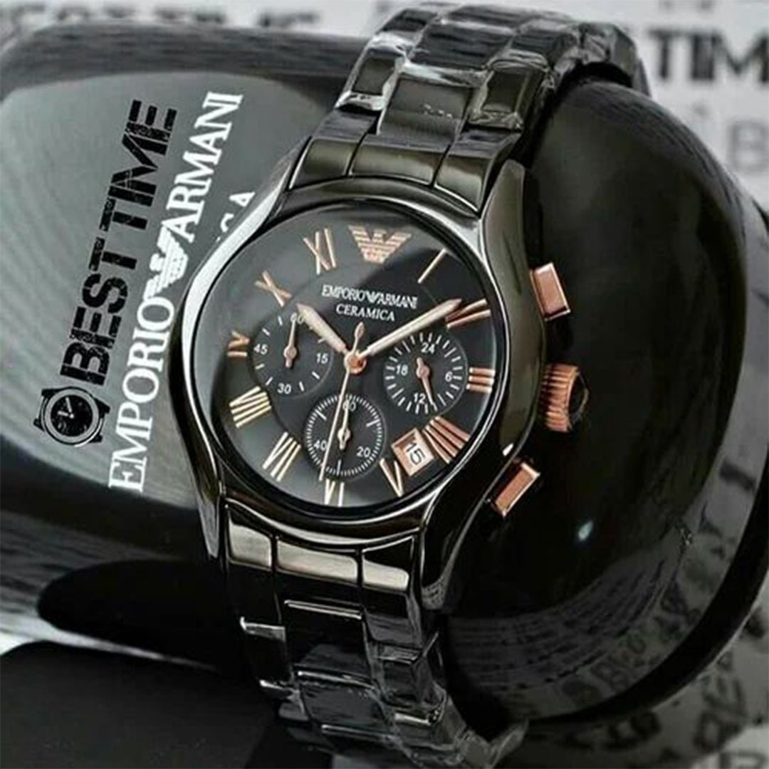 Armani Ceramica Black Copper Metal Watch - Image 2