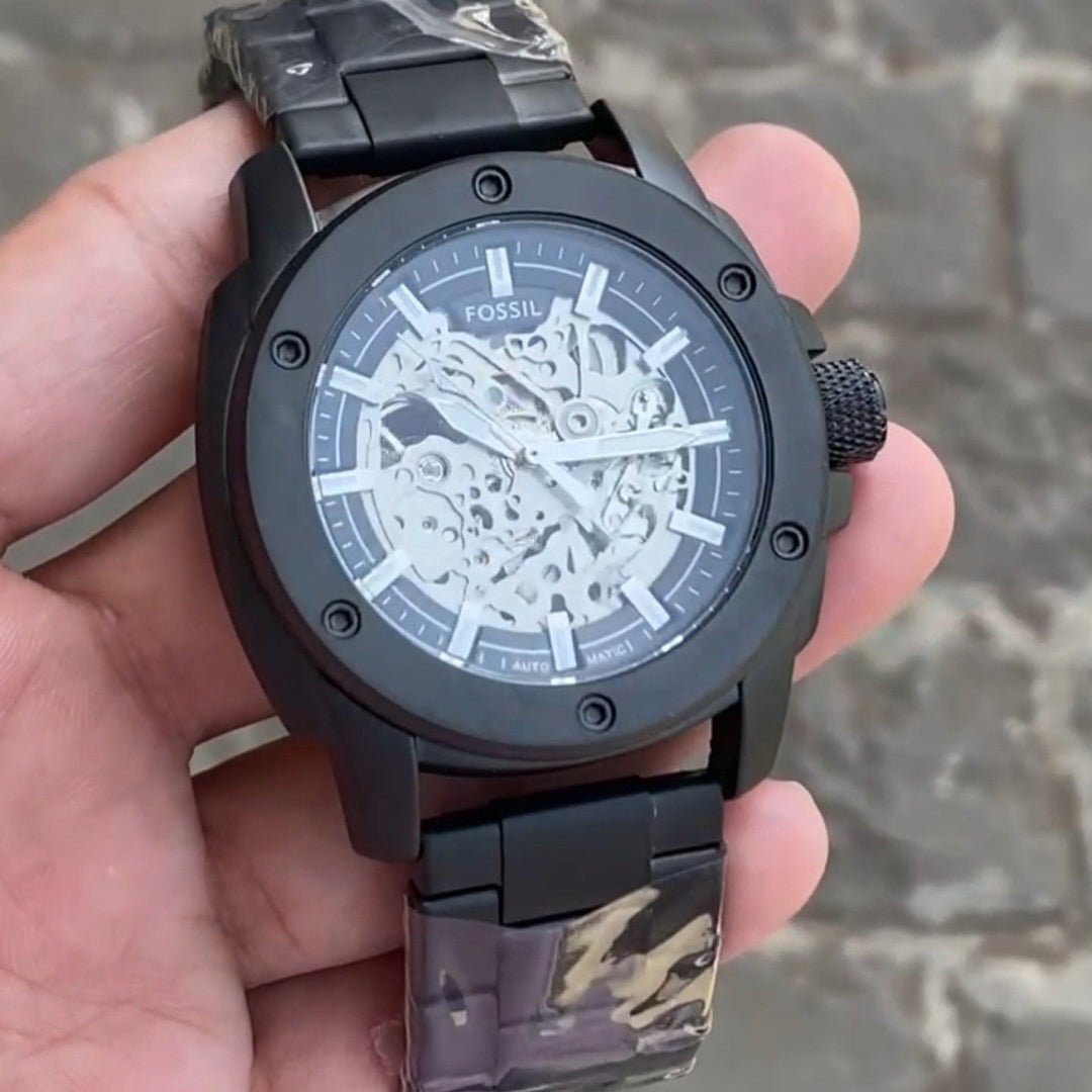 Fossil New Black Metal Automatic Watch - Image 2
