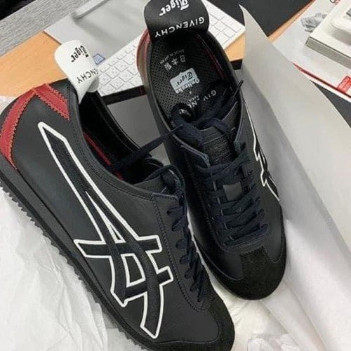 Branded Gvnchy Tiger Mexico 66 Black Red Sneakers For Men's - Image 3