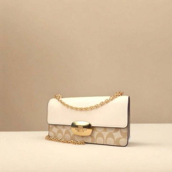 Coach Eliza Premium Crossbody Sling Bag With OG Magnetic Gift Box & Dust Bag (White - 918) - Image 4