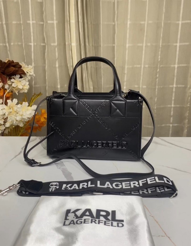 Karl Lagerfeld KSquare Embossed Small Tote Bag With OG Box & Dust Bag (KA52 Black Black)*π€π - Image 3