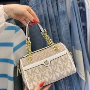 Michael Kors Blair Boston With OG Box & Dust Bag (22312 Beige White)