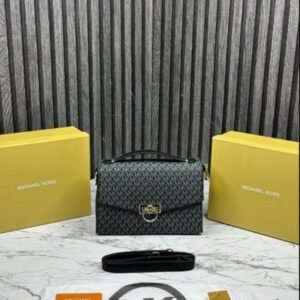 Michael_Kors Hendrix Logo Cross Body Bag With OG Box & Dust Bag (21009 Black)