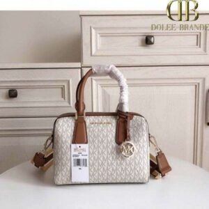 Michael Kors MK Boston Sling Hand Bag With Dust Bag & Shoulder Strap (White - 320)