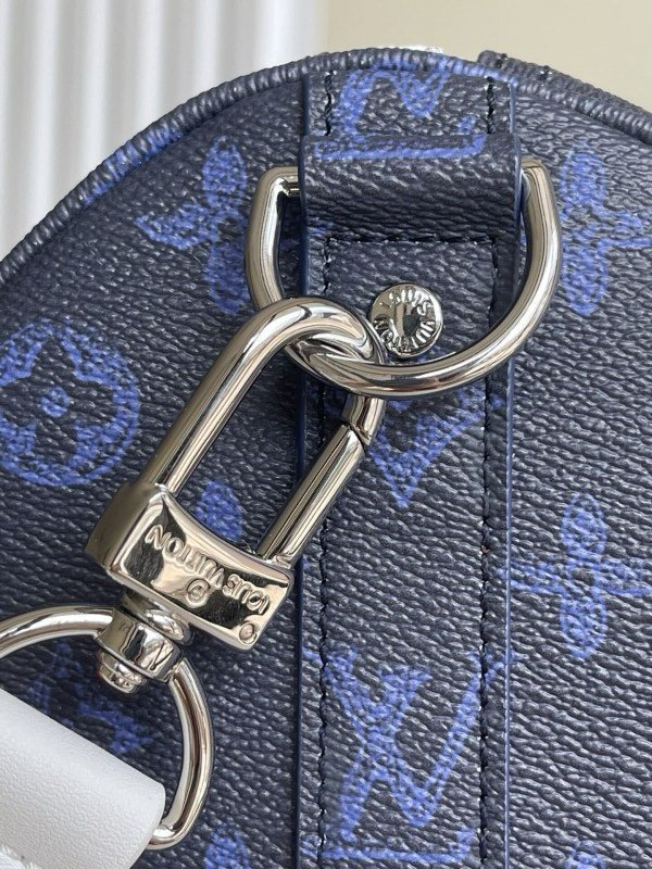 Louis Vuitton LV M58979 Keepall Bandoulire Somewhere Somehow Premium Monogram Unisex Duffle Bag With Dust Bag & Accessories (Orchid - 682) - Image 6
