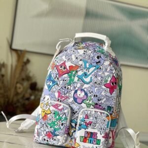 Louis Vuitton LV M21846 Character Premium Unisex Backpack With Dust Bag (White - 679)