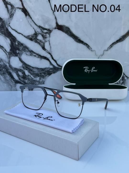 Ray-Ban Metal Square Eyeglasses β Model No. 04 | Matte Grey Frame