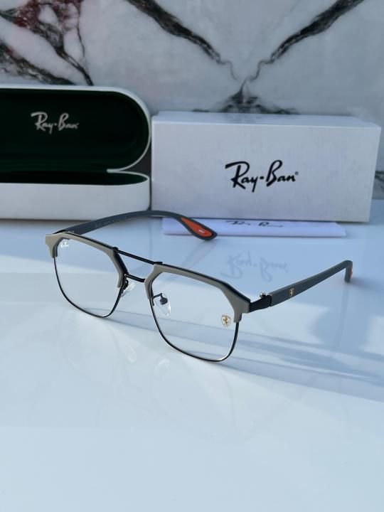 Ray-Ban Metal Square Eyeglasses β Model No. 04 | Matte Grey Frame - Image 3