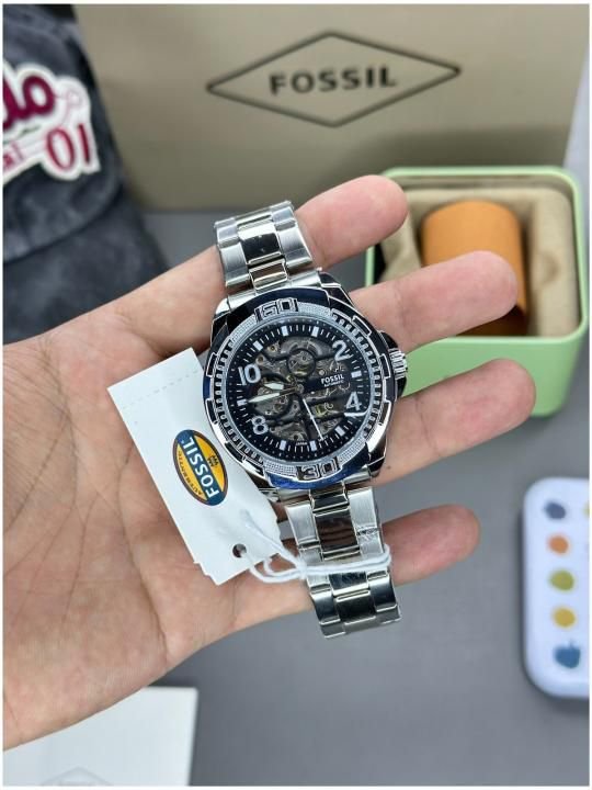 Fossil Automatic Skeleton Watch β Silver Stainless Steel Bracelet - Image 4